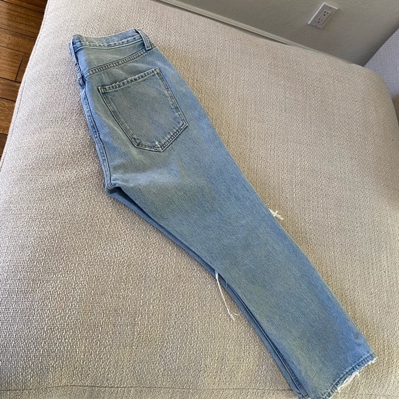Title:
AGOLDE 90s Distressed High Rise Straight Jeans Size 30 - Picture 3 of 8